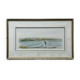 Watercolour by Christian Gaudin framed, certificate Guérande salt marshes.