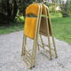 Série de 4 chaises pliantes métal doré et tissus