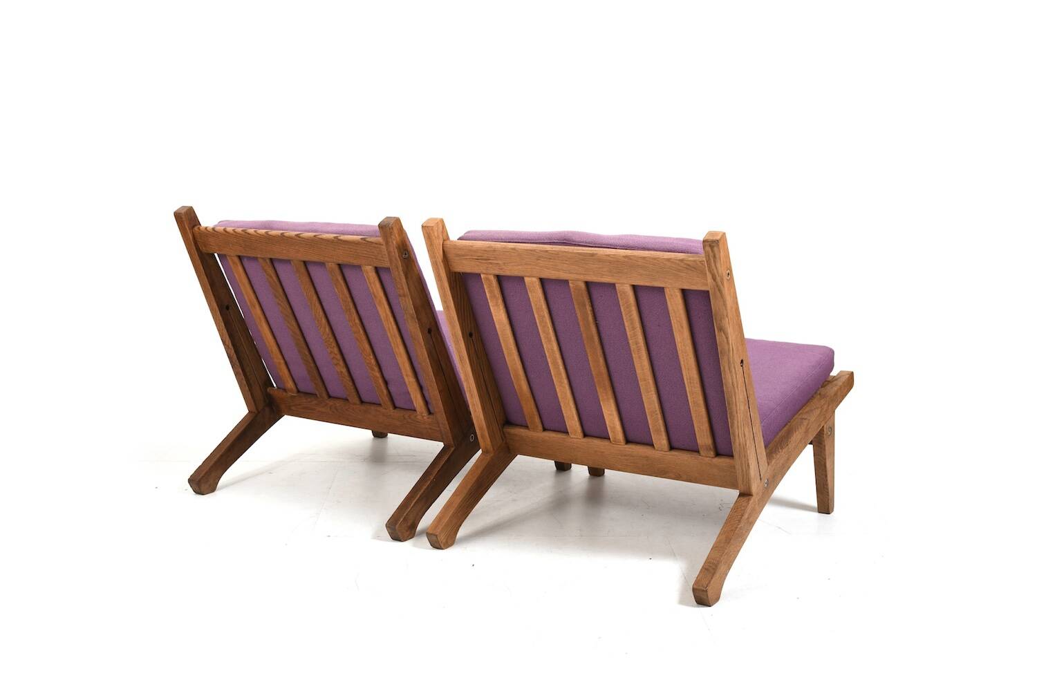 Pair of GE-375 Easychairs in Oak by Hans J. Wegner