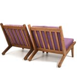 Pair of GE-375 Easychairs in Oak by Hans J. Wegner