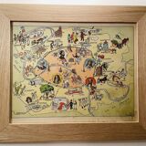 Old illustrated map of Paris - JP Pinchon