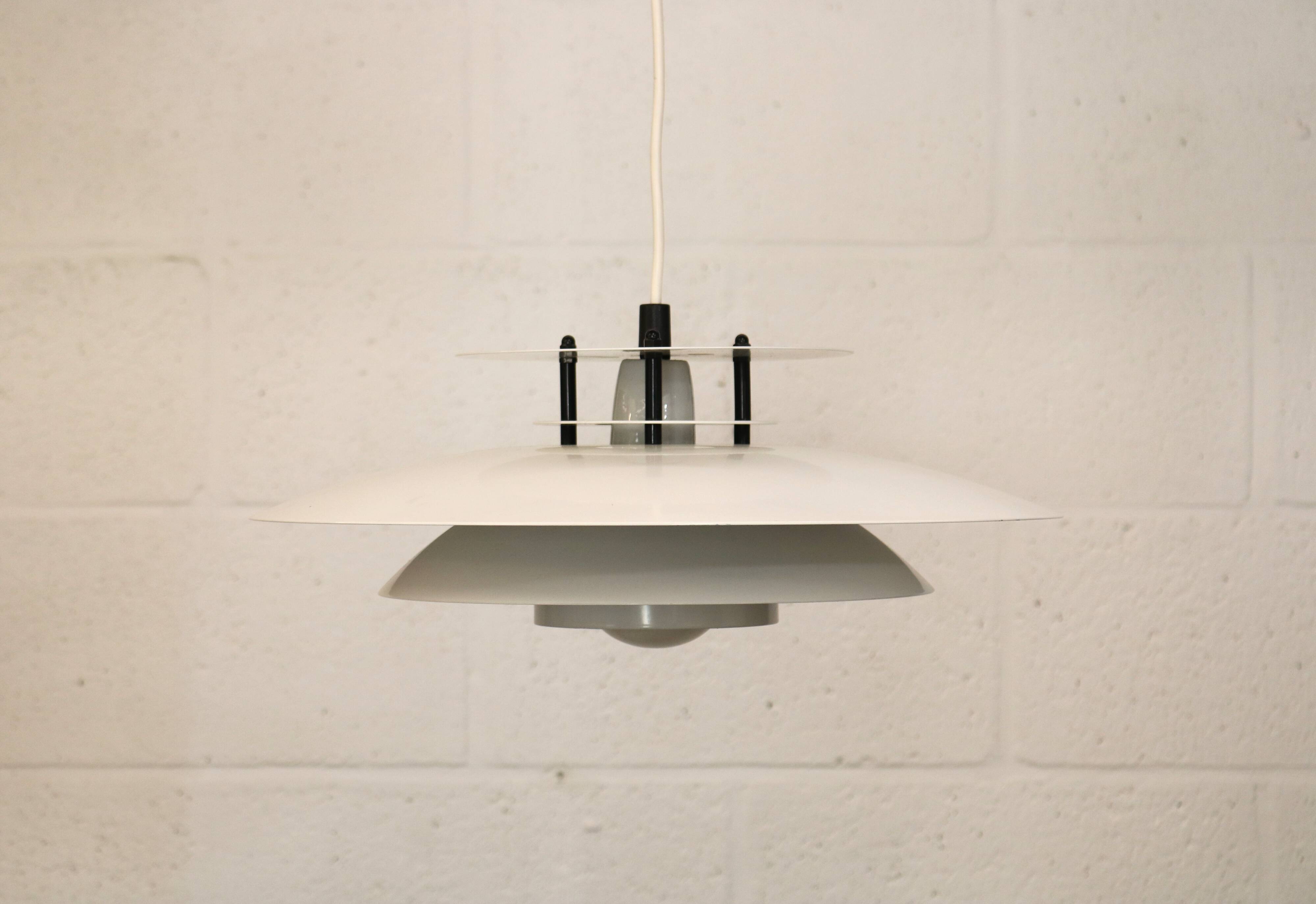 Vintage Laterna Danica Pendant Lamp: White & Black Danish Design