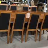 Ensemble grande table à manger et 08 chaises en merisier massif
