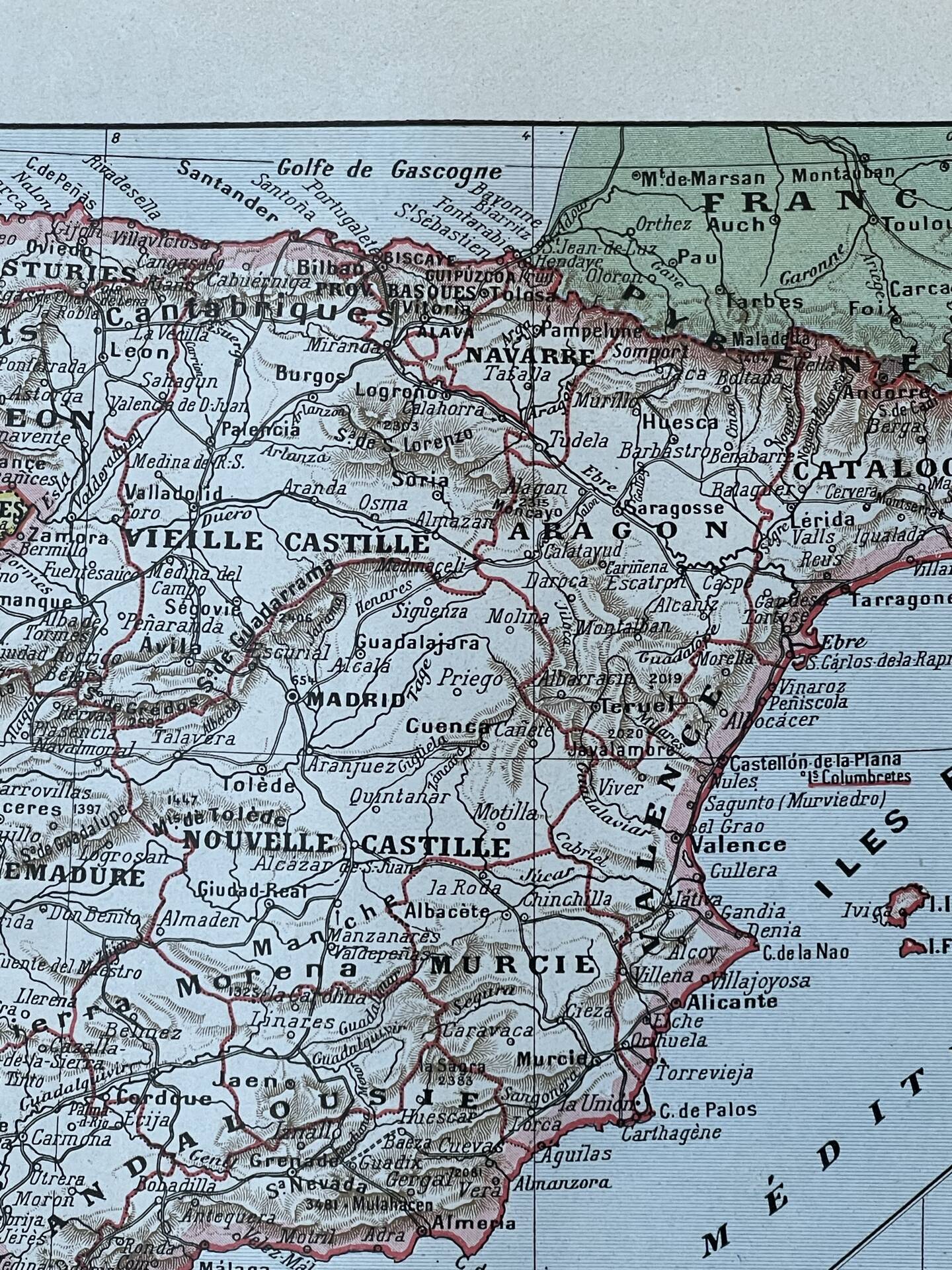 Map of Spain - 20x29cm 1922