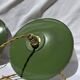 Vintage suspension pair in enamelled sheet metal retro factory style