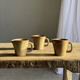 Set of 3 small jugs or milk pots in stoneware H8 D8.5