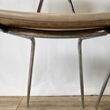 Set of four chairs in iron and skai 1970