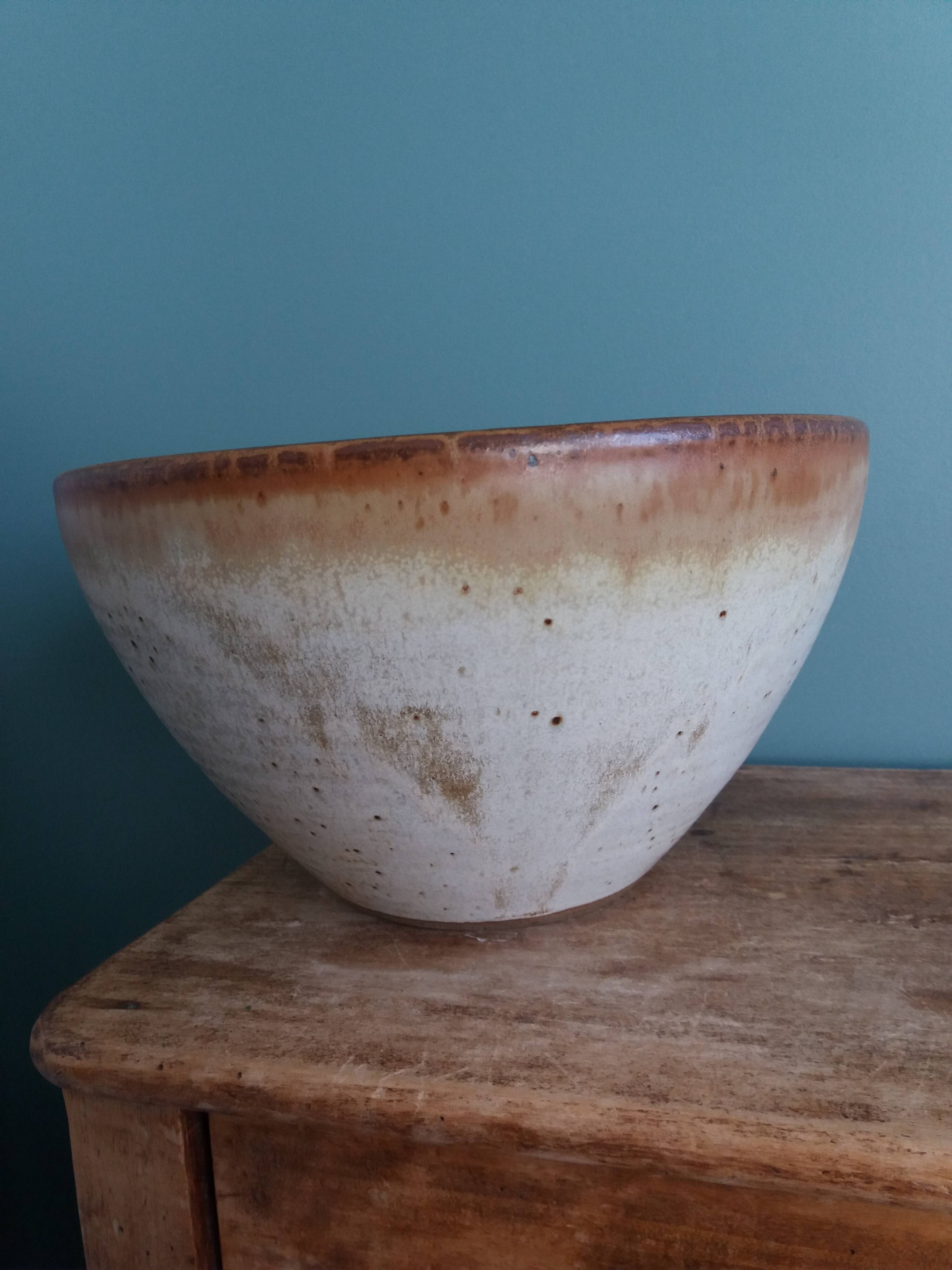 Stoneware salad bowl from Puisaye Jean-Pierre Prud'homme