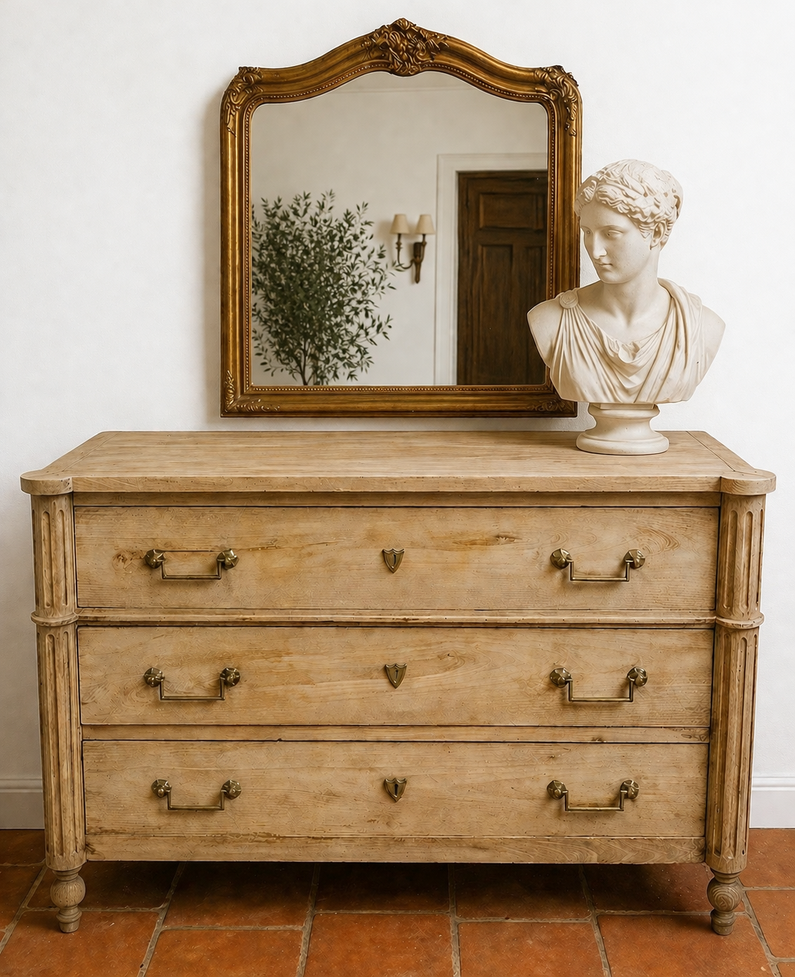 19th-century oak commode