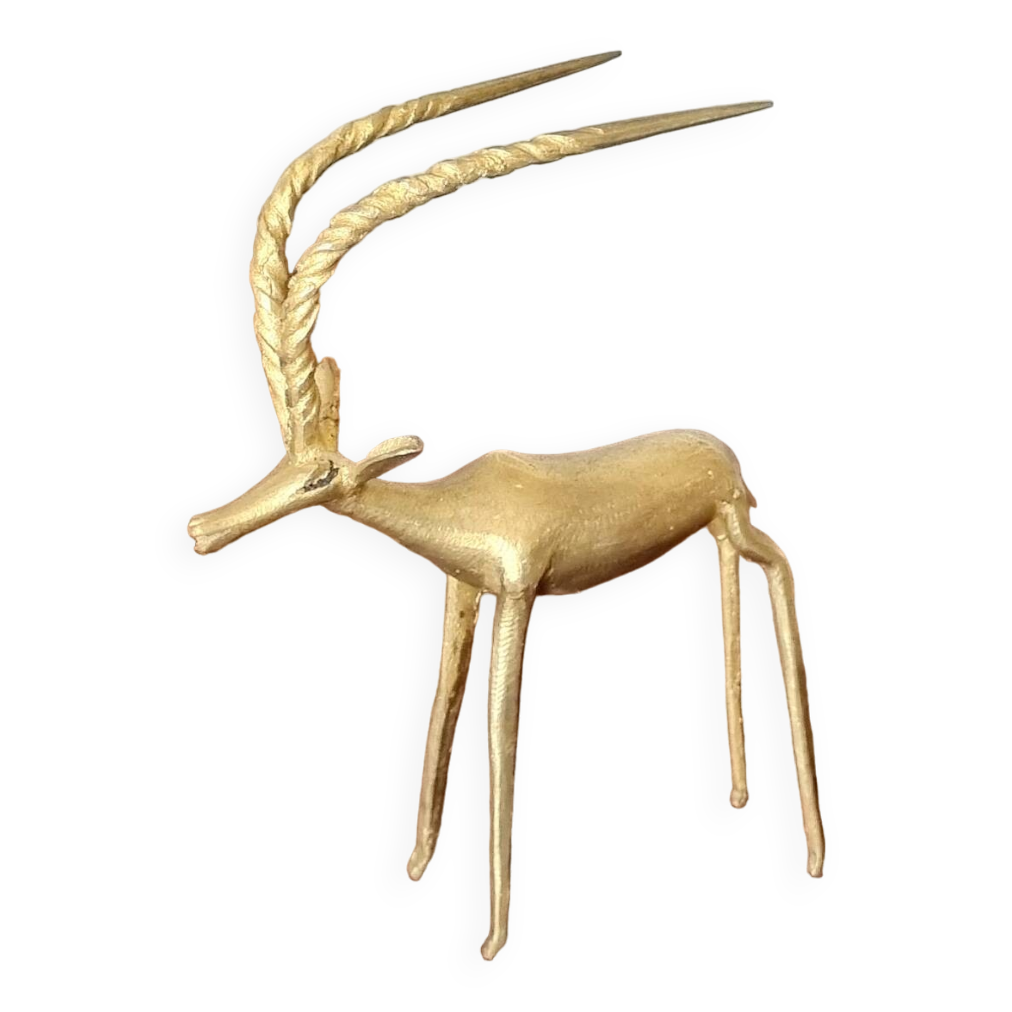 Chiseled brass antelope