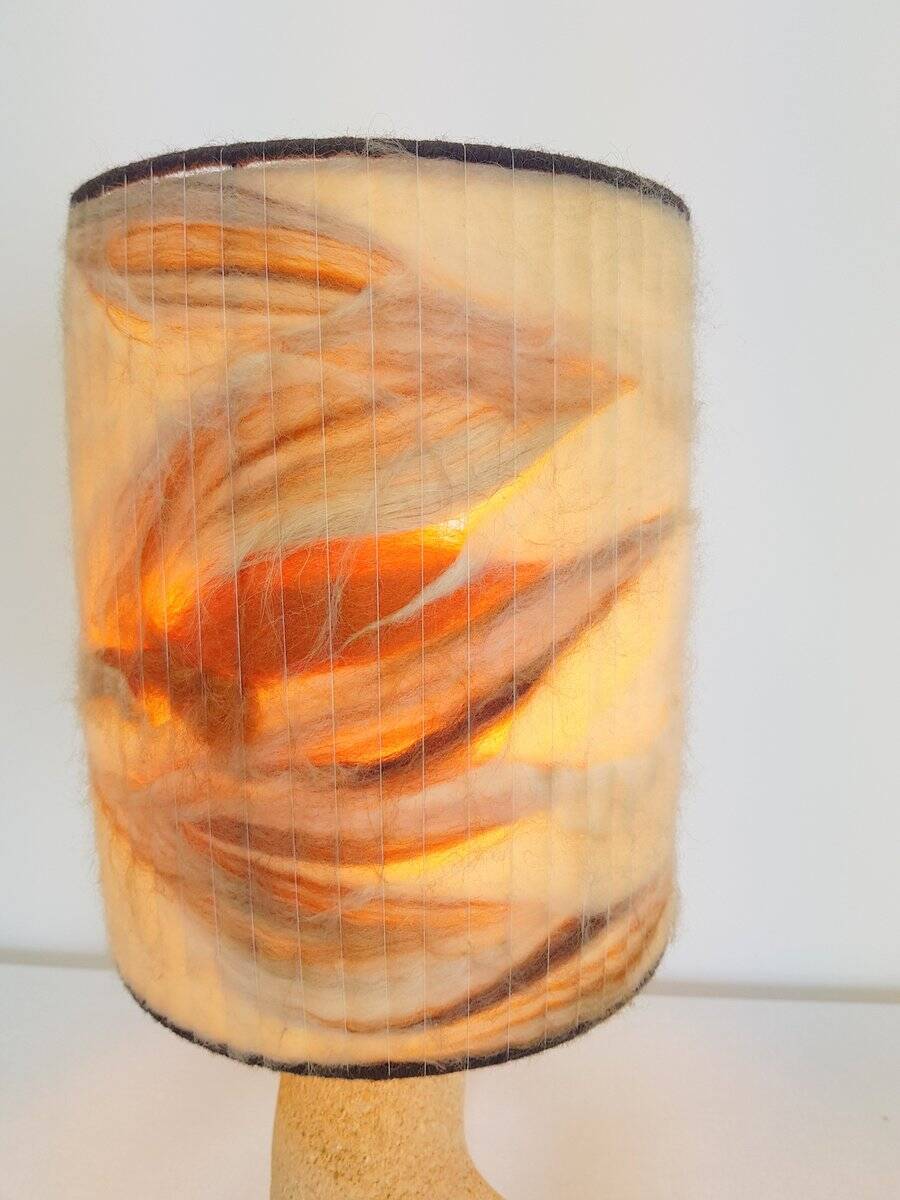Arts & Crafts Style Brutalist Natural Stone Table Lamp, 1970s