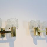 Sophisticated pair of brass wall lamps 1970s