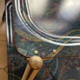Textable brass and cashmere serving table