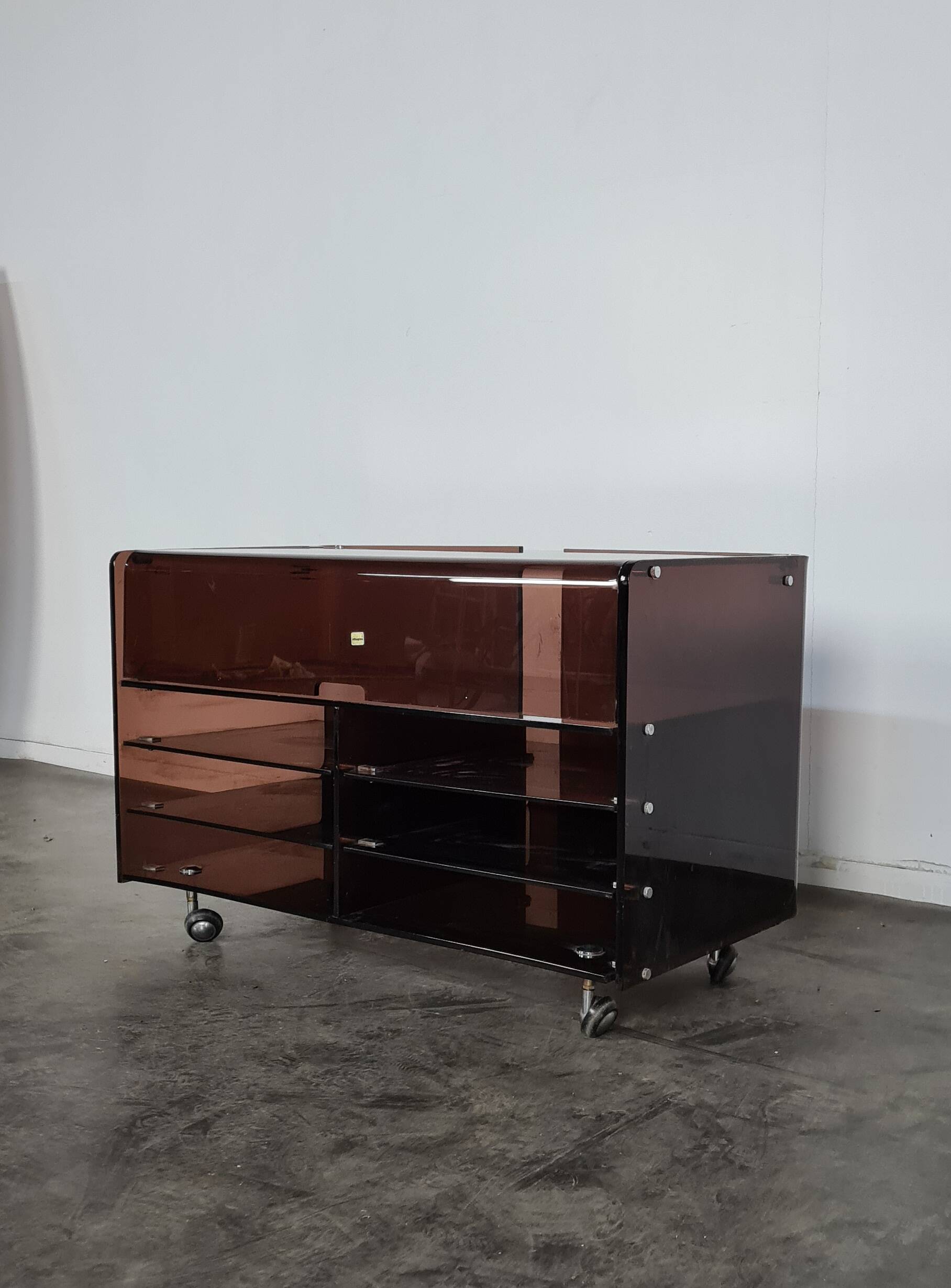 Meuble hifi altuglass, années 70.
