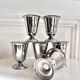 6 vintage stainless steel ice cream cups in the shape of a tumbler.