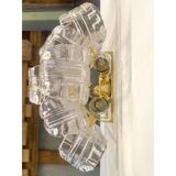 Contemporary transparent "lingue" murano glass wall lamp in barovier style