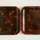 Pair of tortoiseshell lucite trays 1970