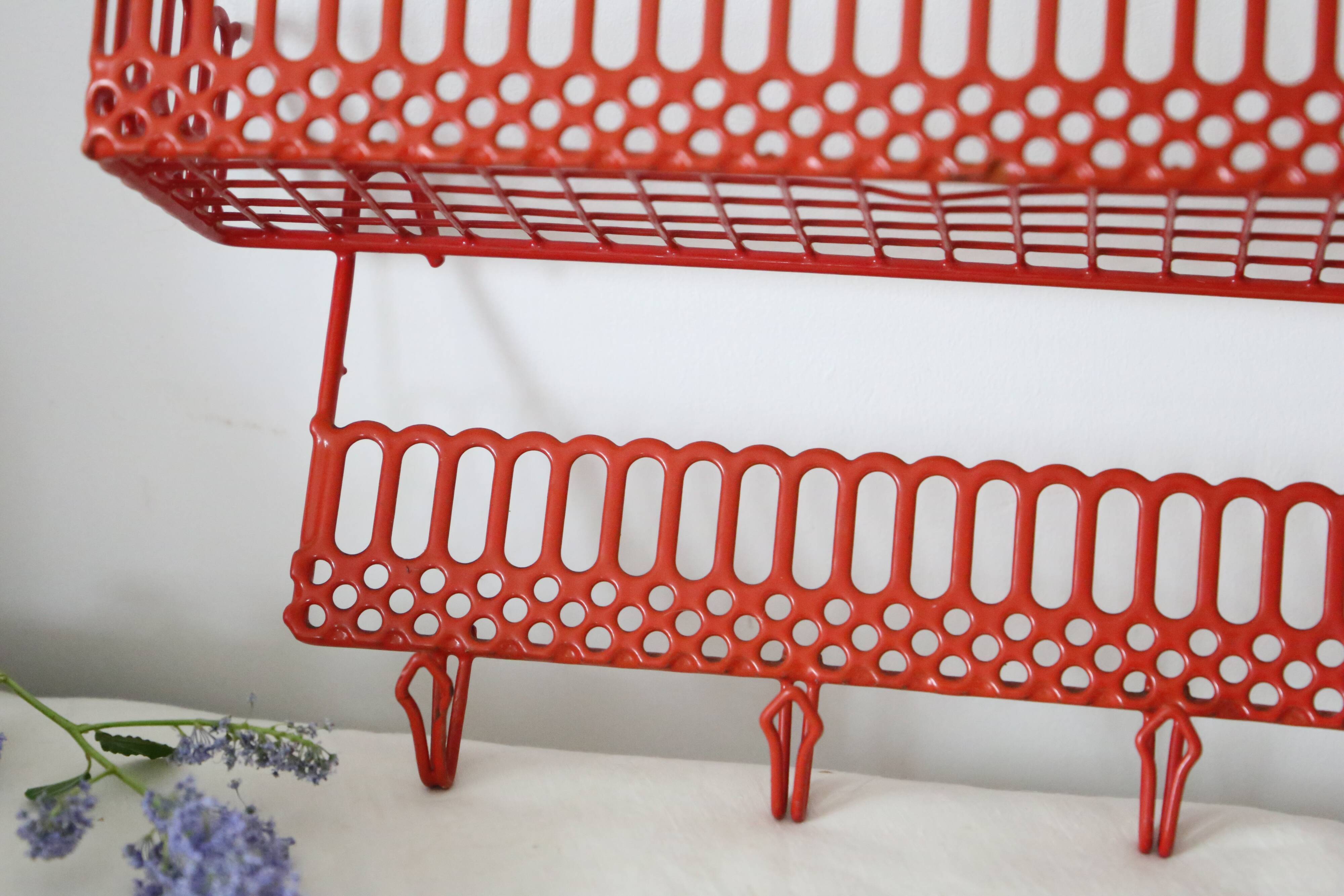 Wall shelf, vintage metal