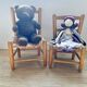 Chaises enfant anciennes en bois et paille