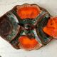 Aperitif dish fish shape signed Vallauris 70s