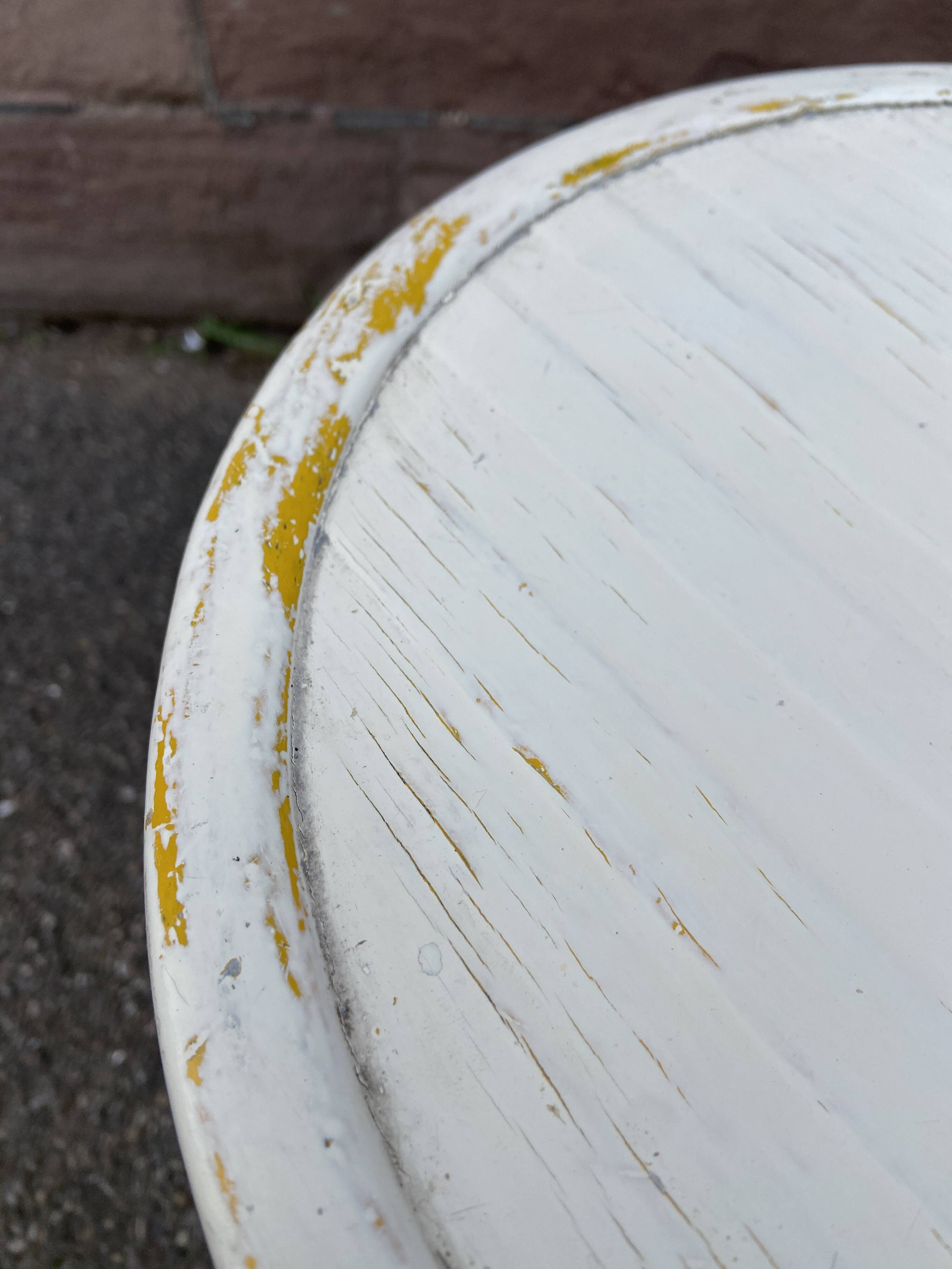 Vintage curved wooden stool