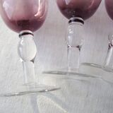 Set of 5 parma-coloured wine glasses