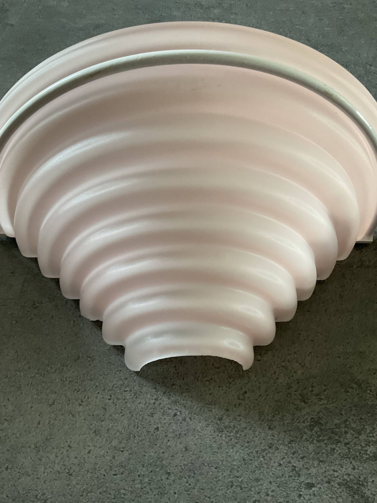 Pair of vintage frosted glass wall lamps 70s-80s