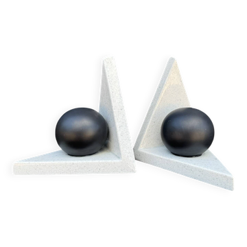 Ceramic bookends, Memphis design, 1980s.