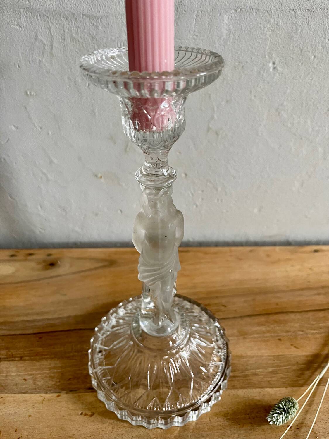 Glass candle holder