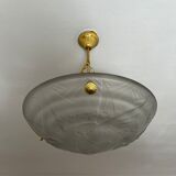 Art Deco washbasin in pressed glass Parakeet décor