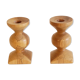 Pair of Scandinavian wooden candle holders 1960