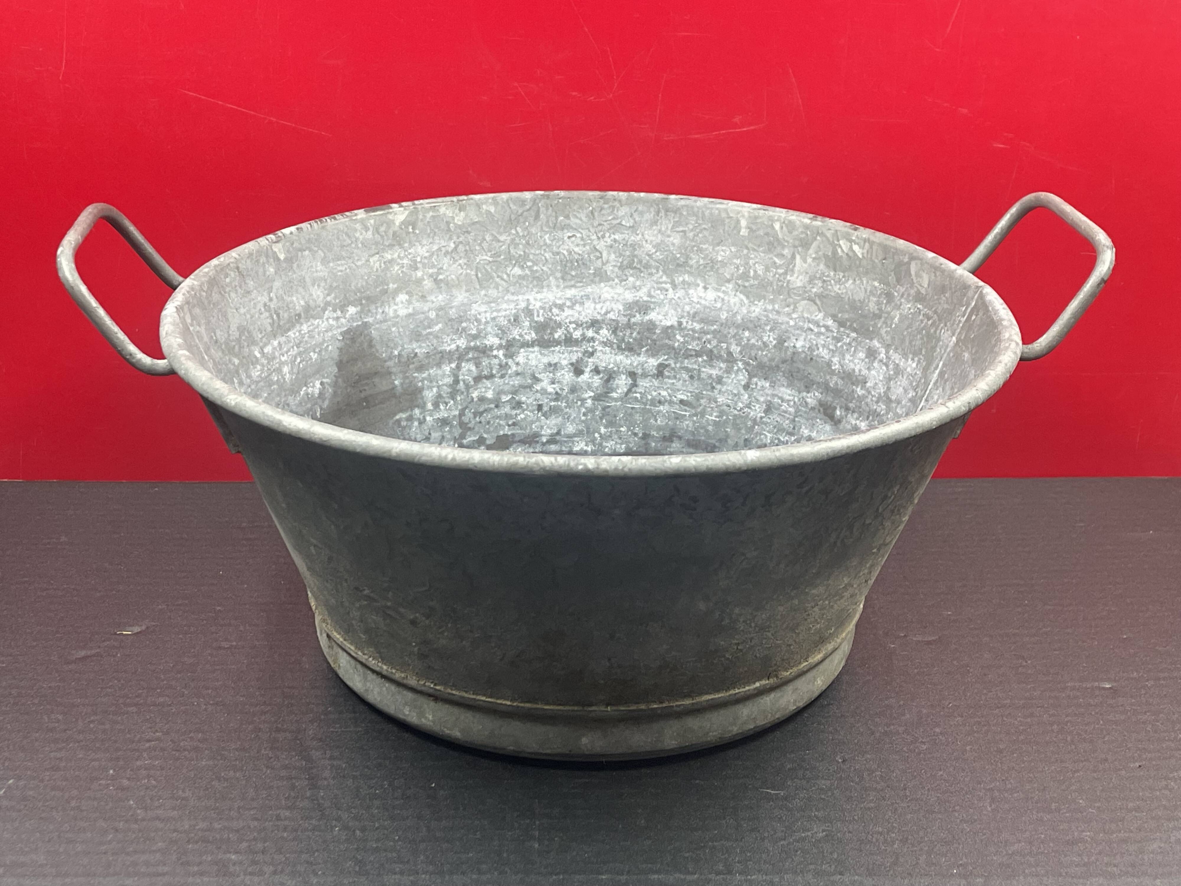 Old small zinc basin