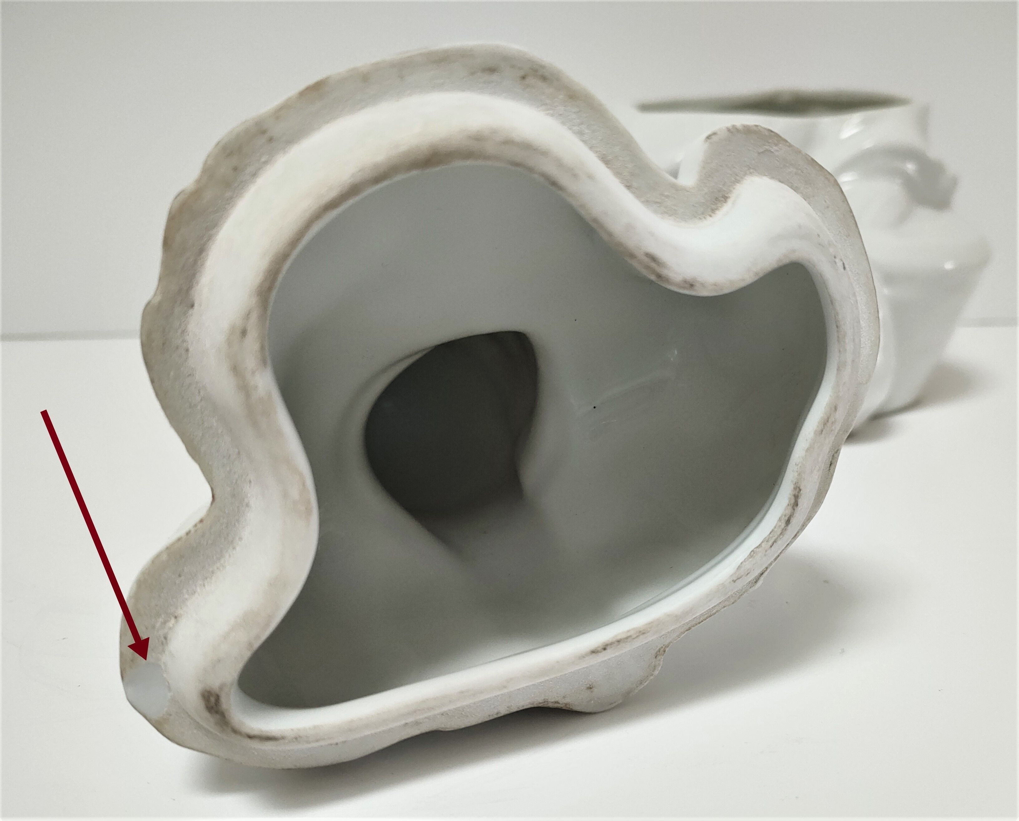 Anthropomorphic porcelain pot signed Baylac late nineteenth early twentieth