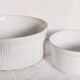 Gusseted dishes, set of 2, Apilco porcelain Pillivuyt
