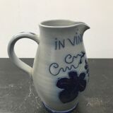 Former betschdorf pitcher blue sandstone enamelled decor vintage vines