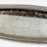Chrome metal oval tray