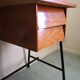 Scandinavian desk, 80s wood and metal