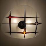 Modernist Czechoslovakian Zukov pendant light, geometric pattern, 1960