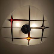 Modernist Czechoslovakian Zukov pendant light, geometric pattern, 1960