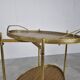 Mid century brass and wood serving trolley, 1950s
