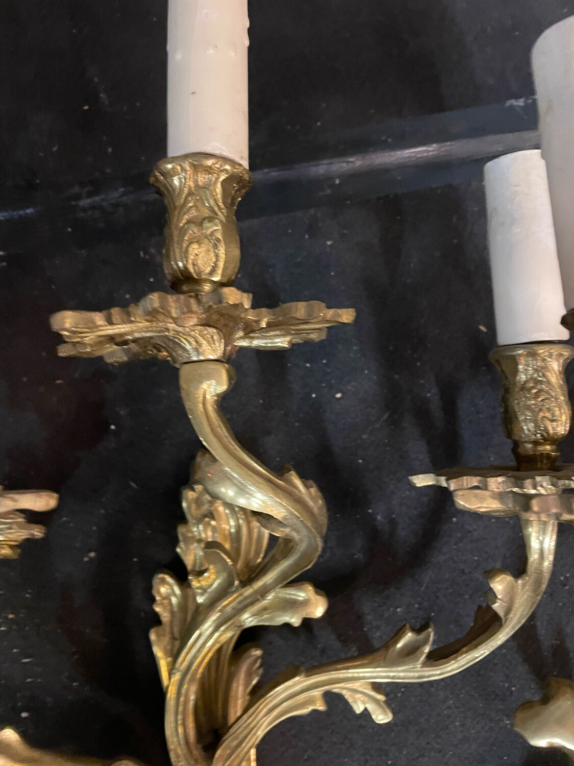 Pair of bronze sconces