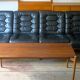 Danish 4-seater sofa with leather upholstery 244 cm, 1960s