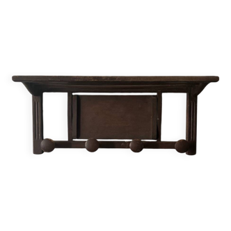 Porte-manteaux mural vintage en bois
