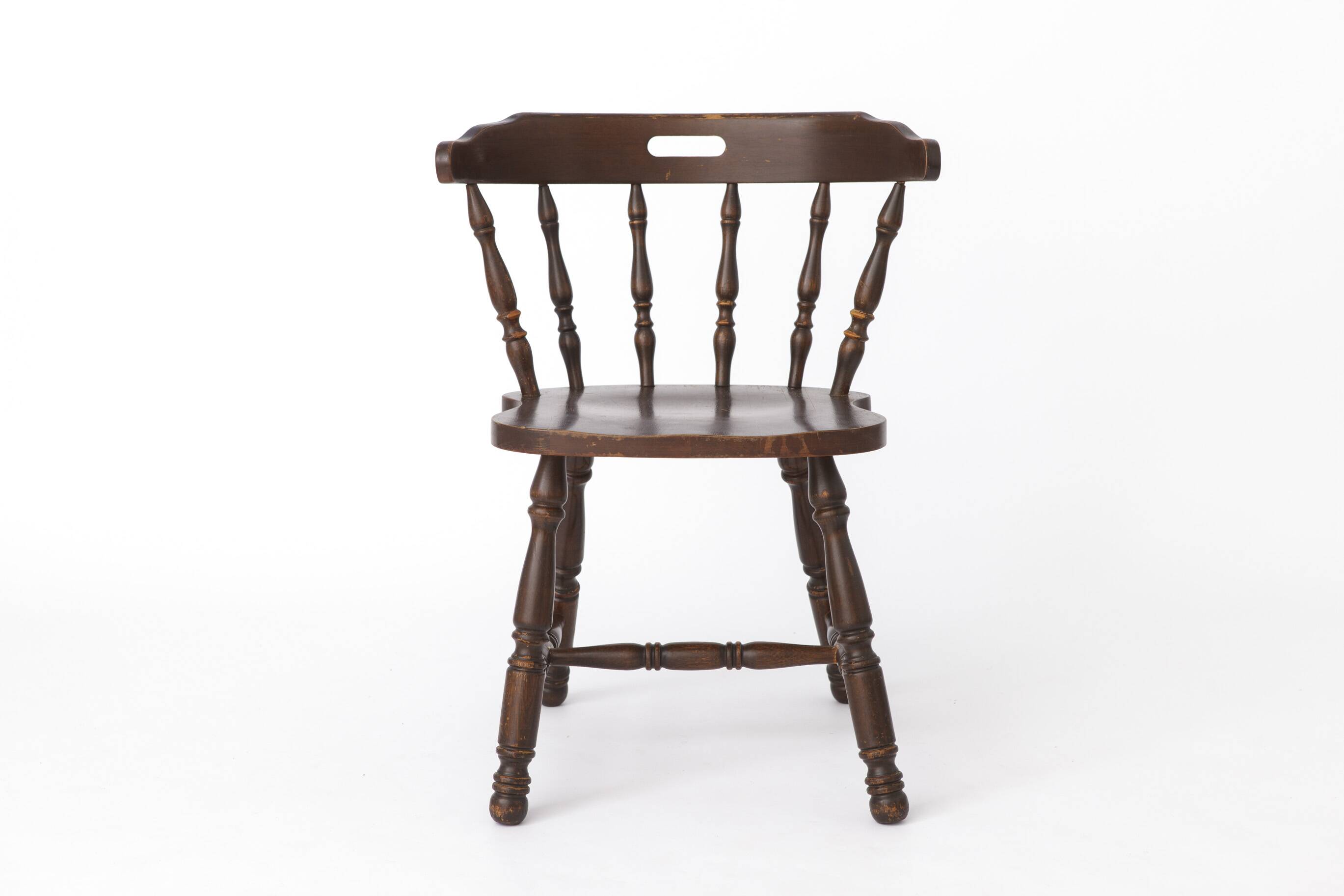 Vintage Western Style Wooden Chair, 1950s–1960s German Rustic Beechwood