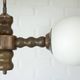 Wooden Sputnik Chandelier Vintage Pendant Lamp Rustic Hanging Light 1970's