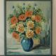 Original vintage oil painting on panel "Flowers in a vase"