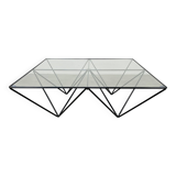 Pyramidal steel wire and glass coffee table