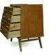 Commode vintage bois clair doré pieds compas