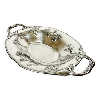 Old Art Nouveau style tray in silver metal