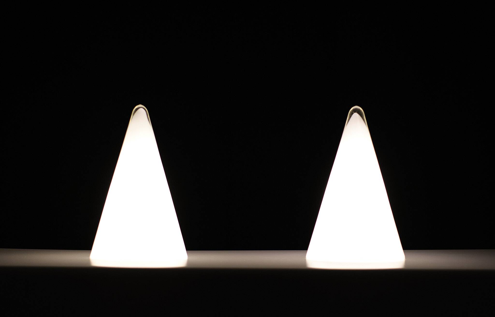 pair Teepee Glass Table Lamps 1970s France